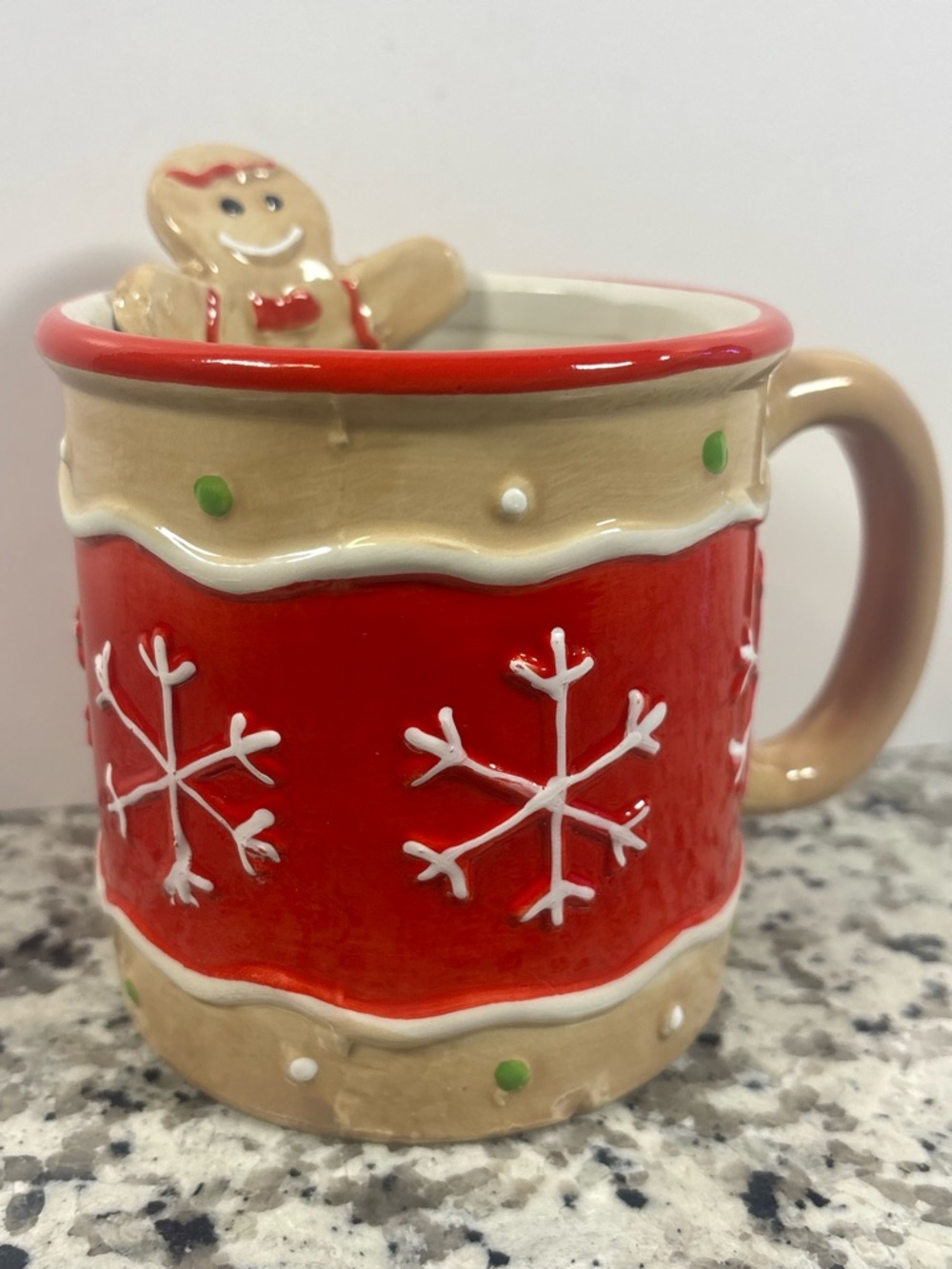 Ceramic Pitcher Mug in Warm Brown and Cream